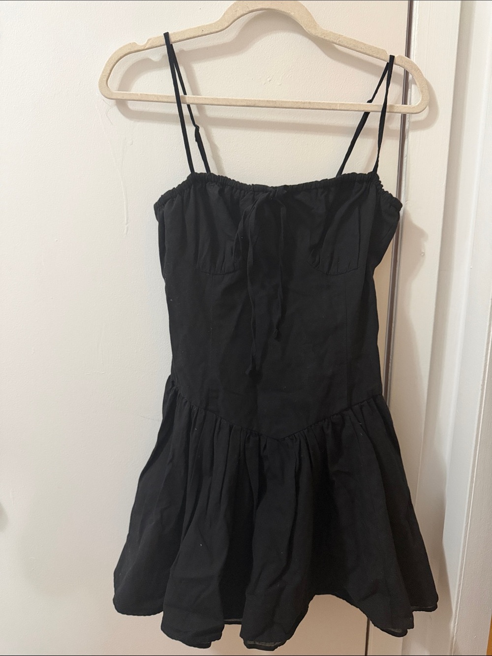 OAK + FORT Black Spaghetti Strap Mini Dress